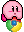 A tiny Kirby lounges with the logo for the Google Chrome browser.