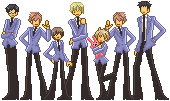 The Ouran High Host Club posed like in the title card