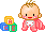 A baby with some blocks