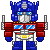 Optimus Prime transforms back and forth from robot to vehicle mode.