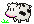 A cartoon cow eating grass