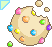 A cookie with colorful candies in it