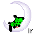 GIR napping on a crescent moon