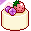 A single-person cheesecake with berries on top
