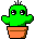 A cactus with big pleading eyes