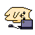 A cat lies on its side with a laptop