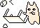 A cat flipping a table