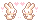 Two bunnies jumping up and down with hearts