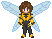 The Wasp in her modern costume with semi-translucent wings