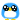 A tiny blue penguin with large, pleading eyes