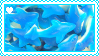 A stamp decorated with gummy sharks
