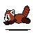 A running red panda