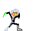 Danny Phantom swings an ectoplasm blade